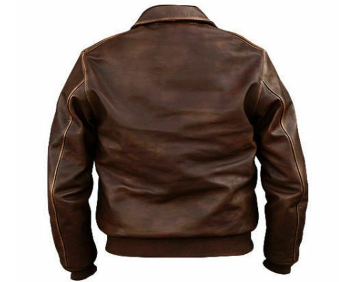 A2 aviator air force style flight pilot vintage distressed cockpit bomber brown real leather jacket 3 scaled