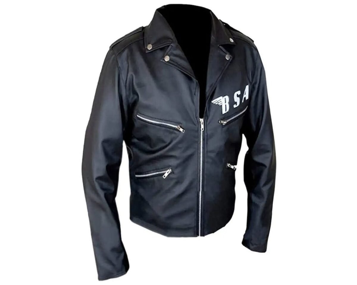 Bsa george michael faith rockers revenge biker motorcycle black leather jacket 3 scaled