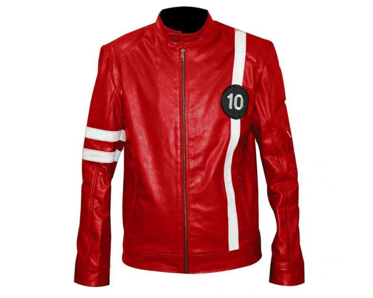 Ben 10 jacket - ryan kelley alien force red leather jacket