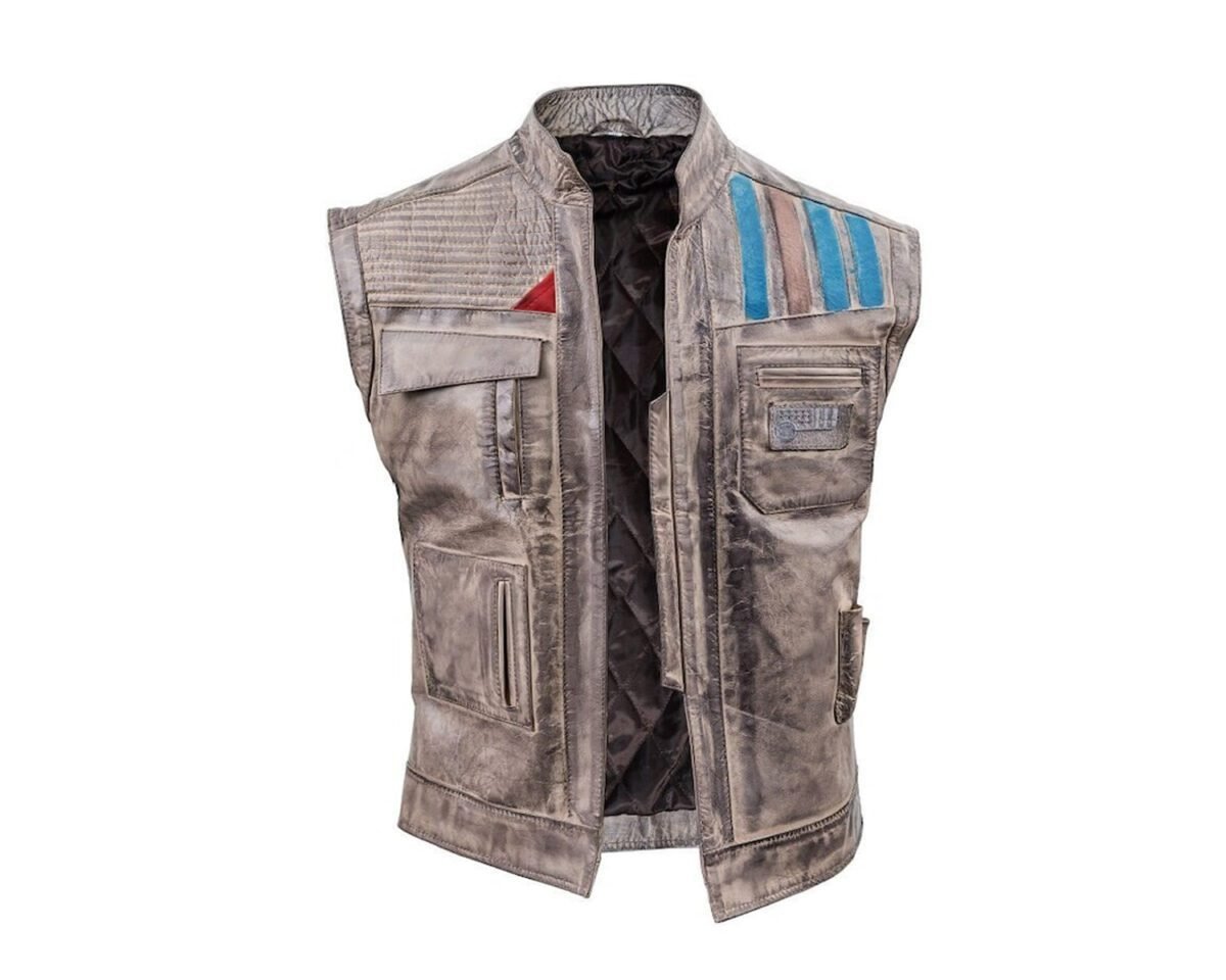 Star wars vest - the rise of skywalker finn leather vest