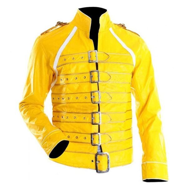 Freddie Mercury Queen Yellow Leather Jacket