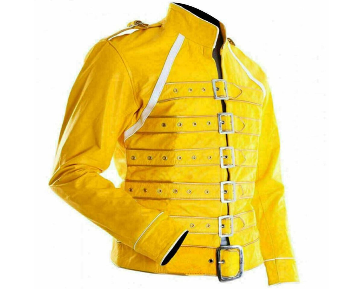 Freddie mercury queen yellow leather jacket