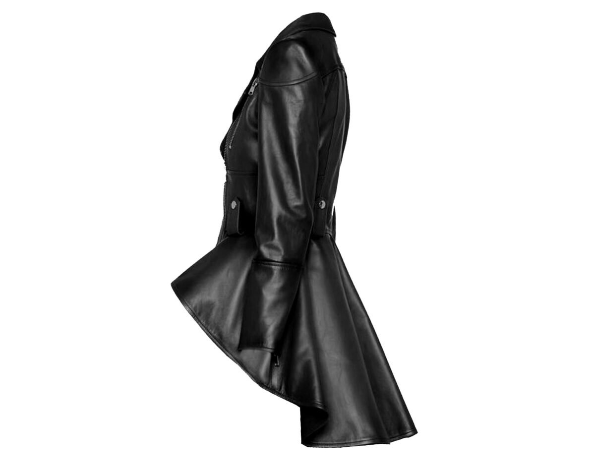 Women's asymmetrical black peplum jacket