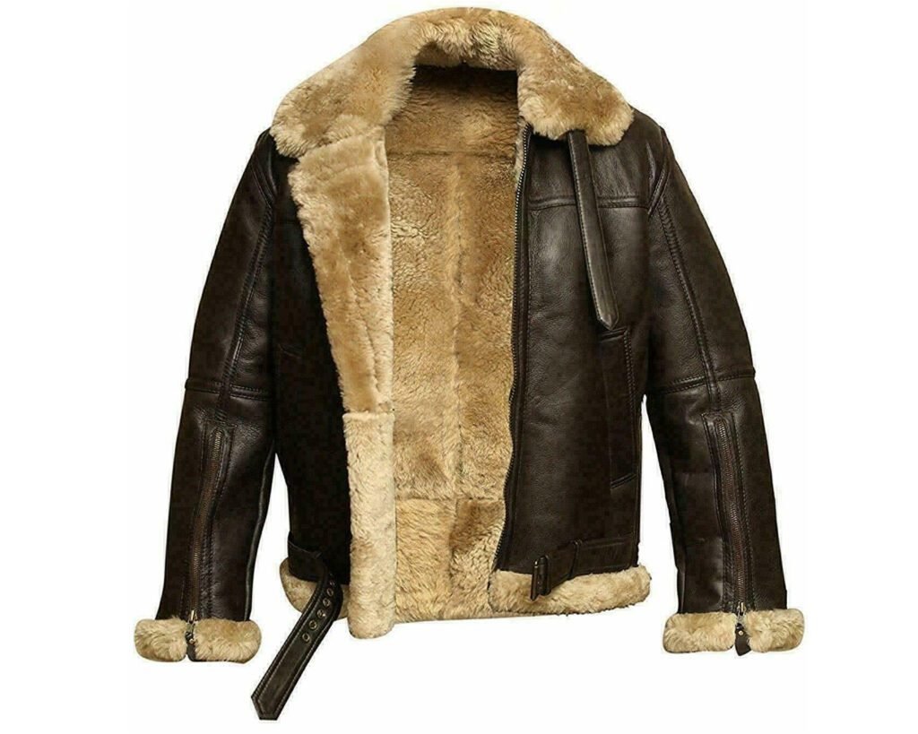 B3 Bomber Jacket - RAF Aviator Real Sheepskin Leather Jacket