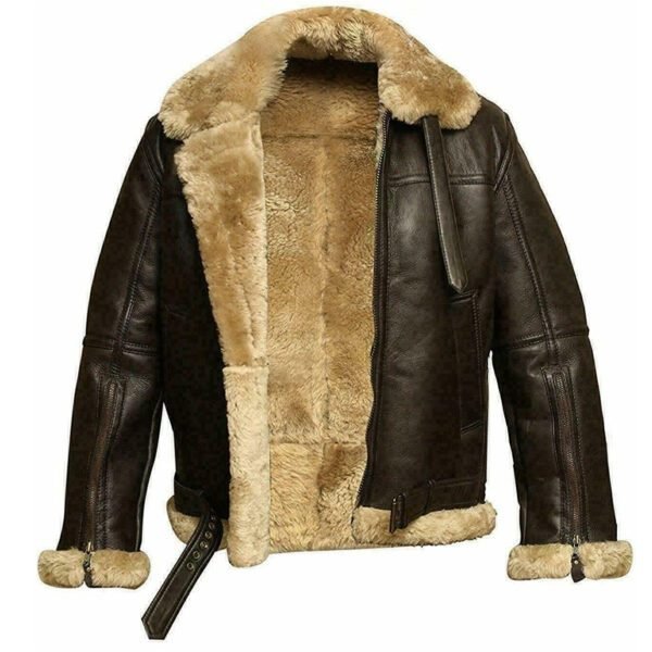 B3 Bomber Jacket - RAF Aviator Real Sheepskin Leather Jacket