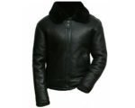 B3 Bomber Jacket – RAF Aviator Black Fur Leather Jacket