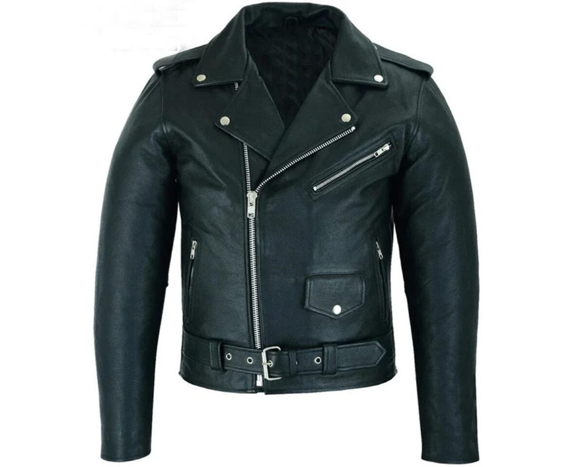 Marlon brando jacket - perfecto black leather jacket