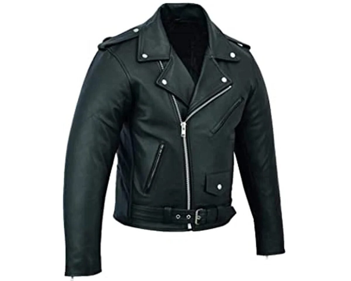 Marlon brando jacket - perfecto black leather jacket