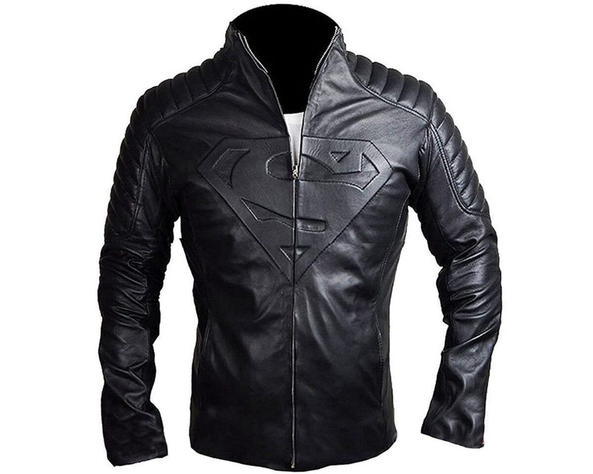 Superman jacket - smallville black leather jacket