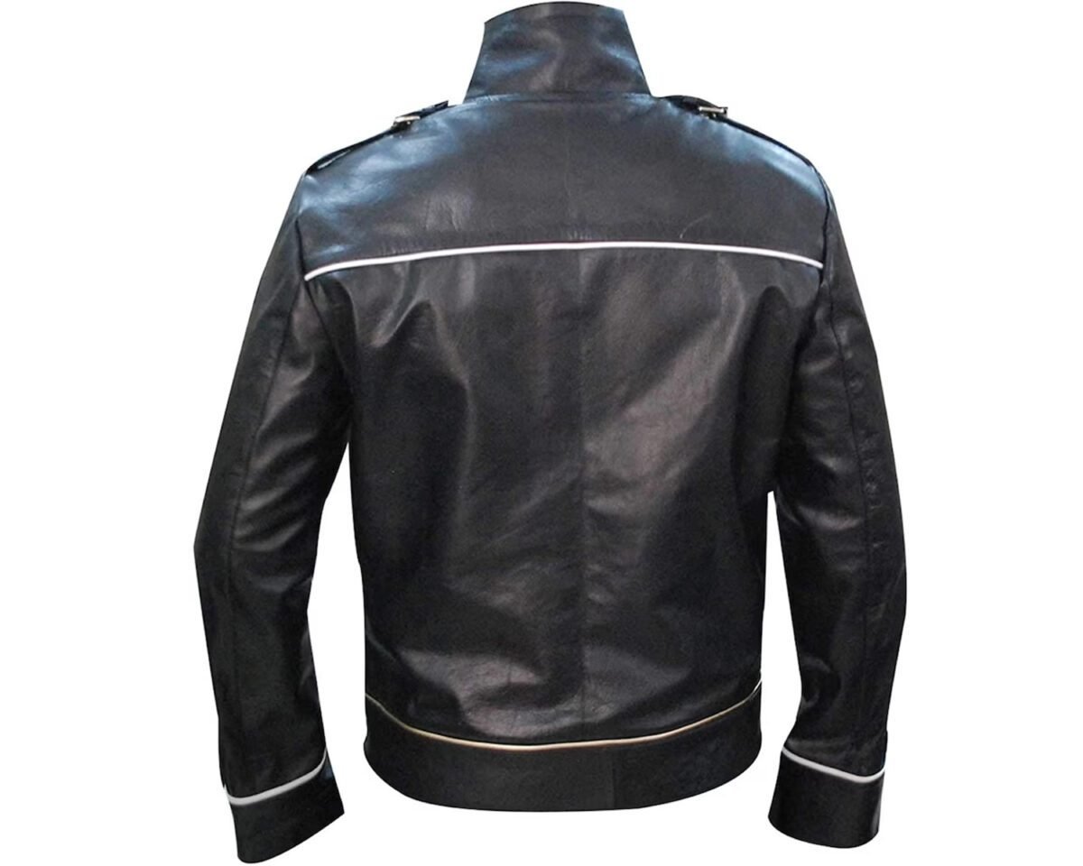 Wembley queen concert freddie mercury belted motorcycle biker black real leather jacket for men 4 scaled