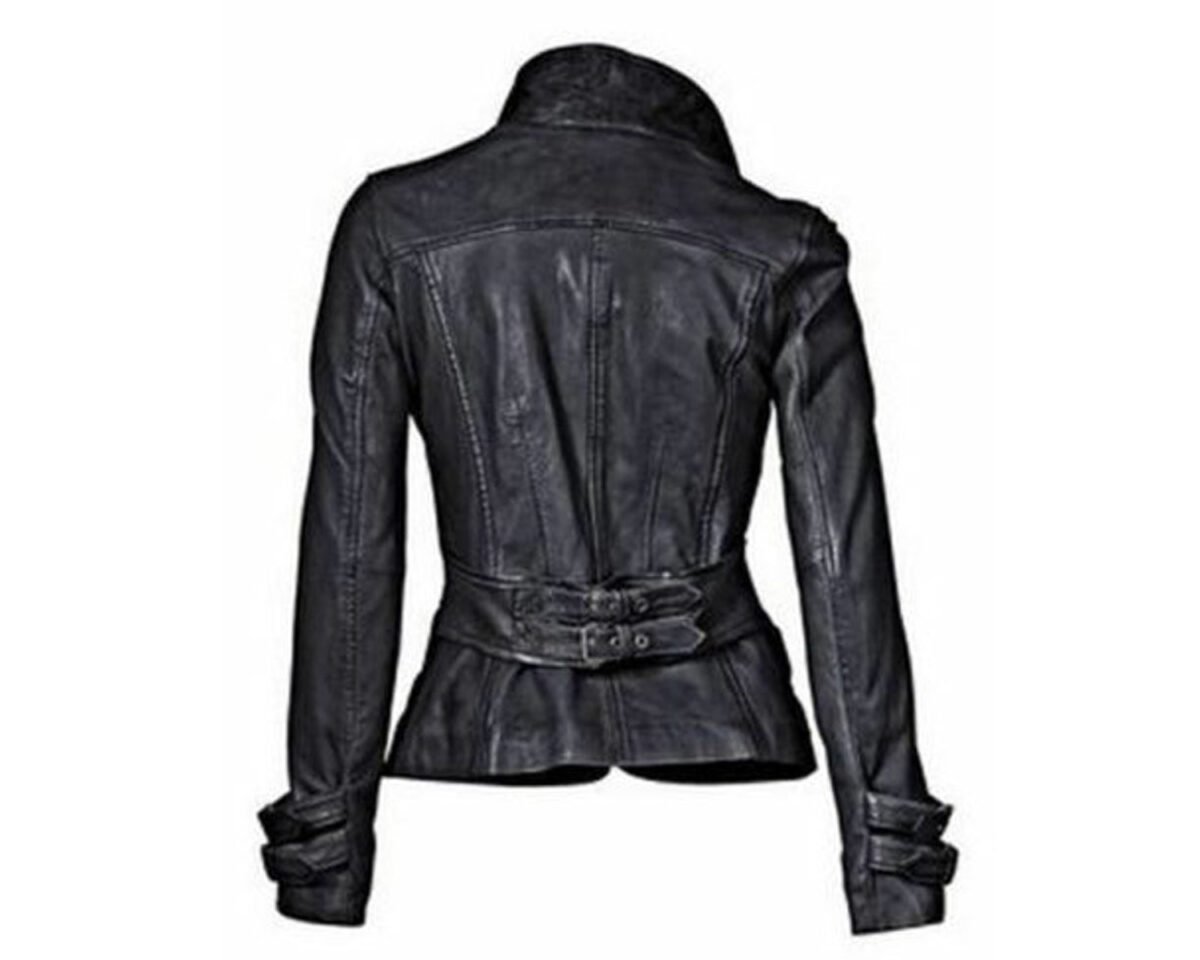 Womens handmade slim fit cafe racer motorcycle biker real lambskin black leather jacket coat 3 scaled