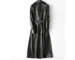 Women Long Coat Black Leather Trench Coat - Overcoat