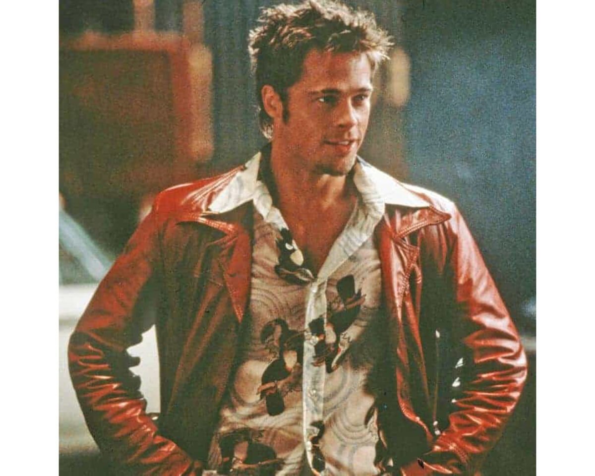 Fight club brad pitt tyler durden leather jacket