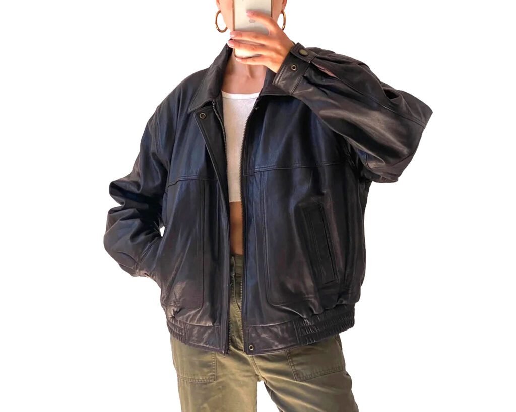 90’s Women’s Retro Vintage Oversized Straight Bomber Jacket