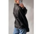 90’s Women Retro Vintage Style Oversized Straight Leather Jacket