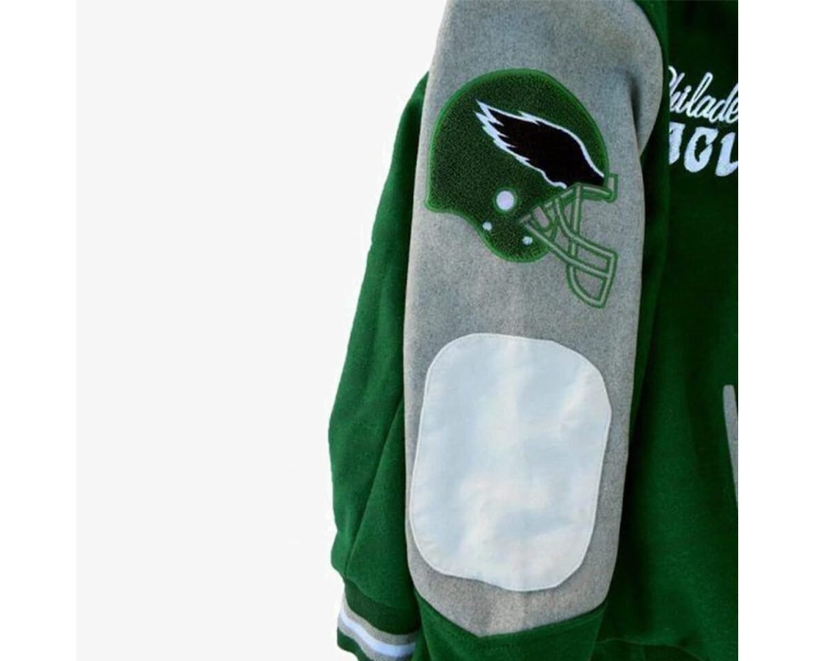 Handmade princess diana philadelphia eagles green letterman varsity jacket 5 scaled