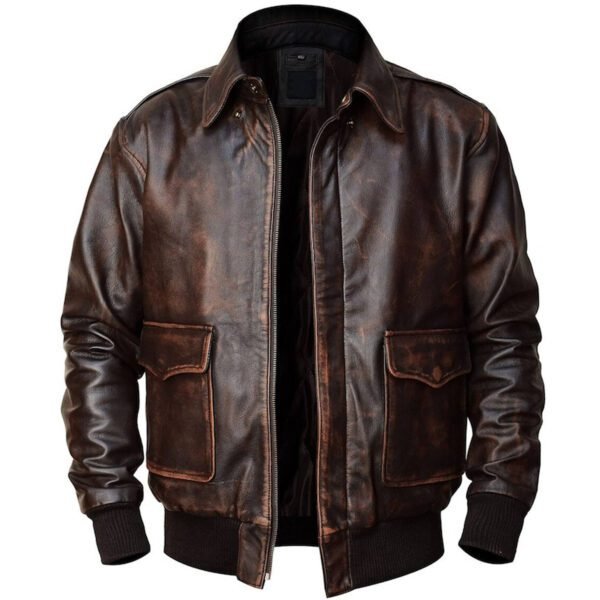 A2 Aviator Jacket - Air Force Cockpit Flight Pilot Leather Jacket