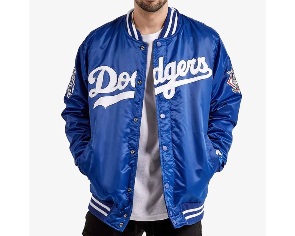 Los angeles dodgers blue varsity jacket