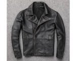 Men’s Vintage Biker Style Antique Black Leather Jacket