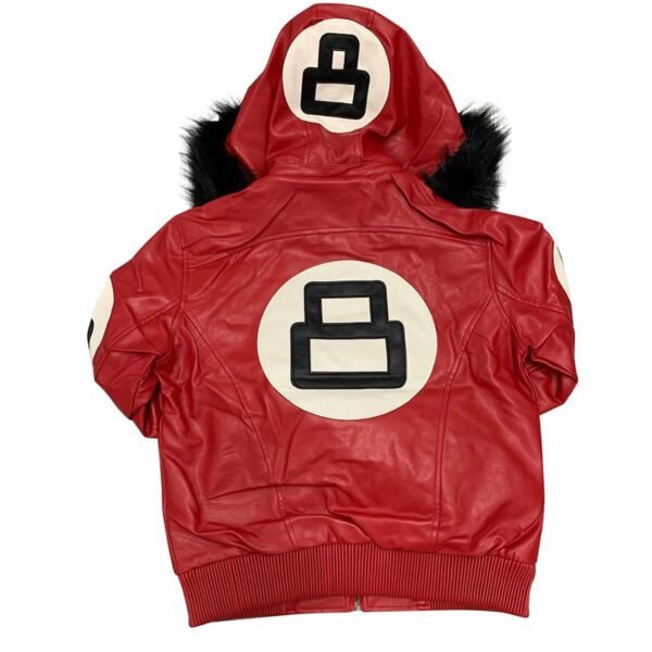 Robert Phillipe 8 Ball Red Bomber Leather Jacket