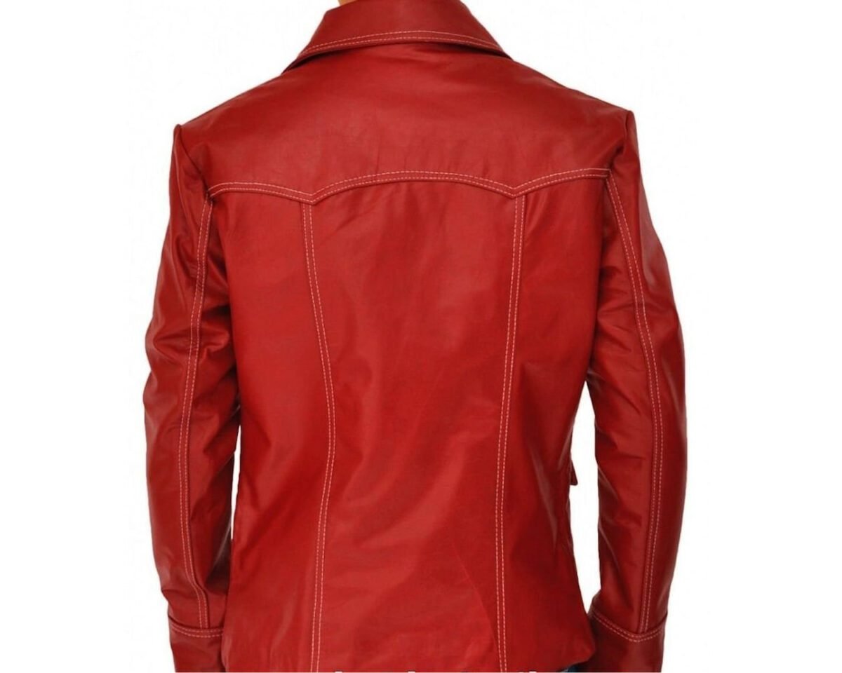 Mens tyler brad pitt fight club fc coat biker red leather jacket 33 scaled