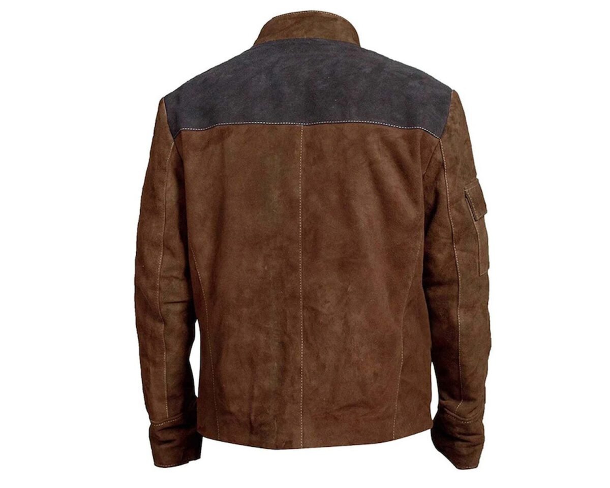 Solo a star wars story han solo brown motorcycle biker suede leather jacket 3 scaled