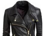 Women’s Motorcycle Classic Slim Fit Golden Zipper Leather Jacket