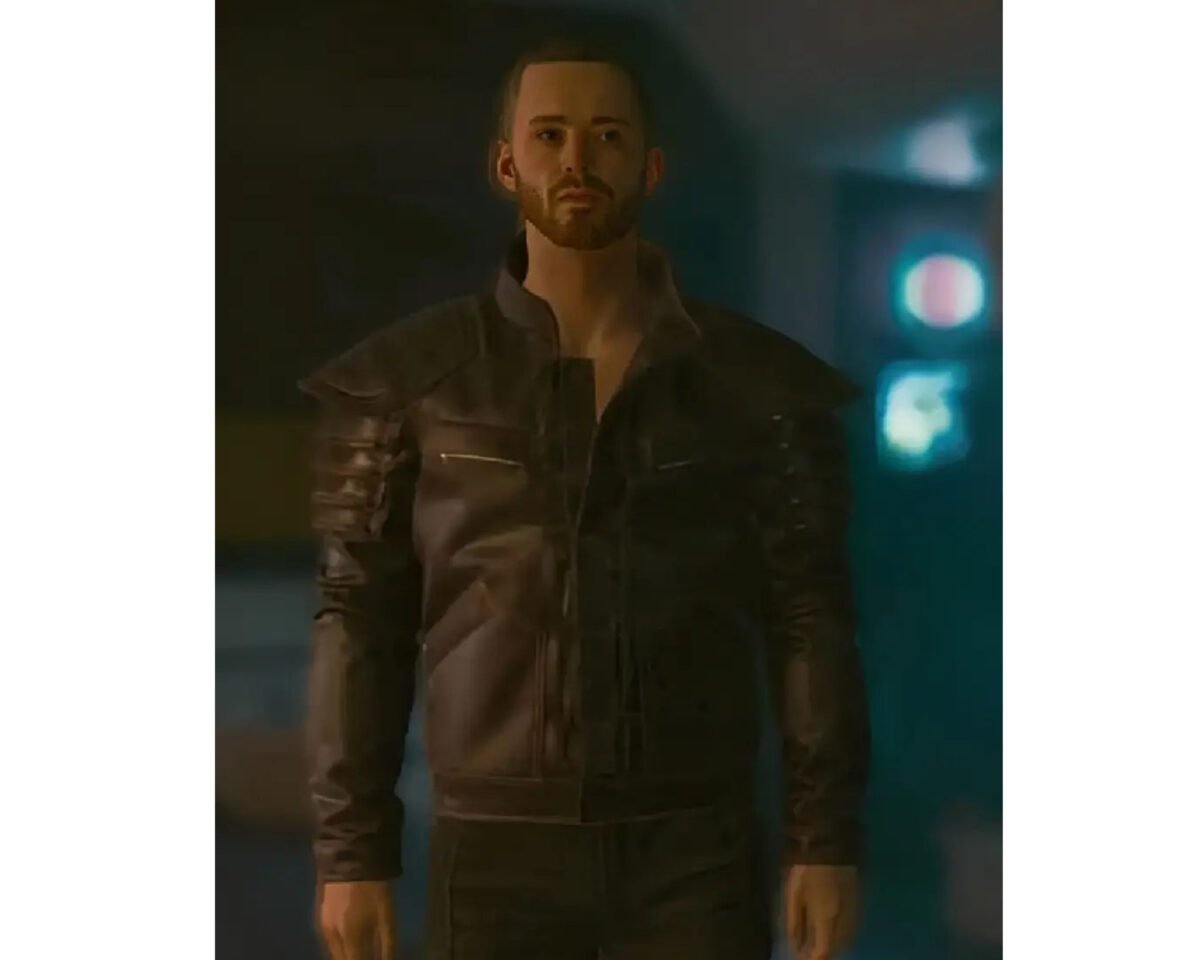 Cyberpunk 2077 samurai wolf school leather jacket