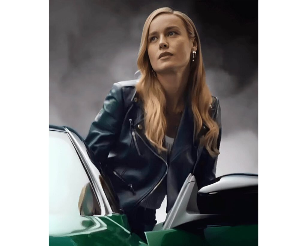 Fast X 2023 Brie Larson Black Leather Jacket