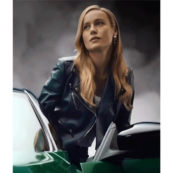 Fast X 2023 Brie Larson Black Leather Jacket