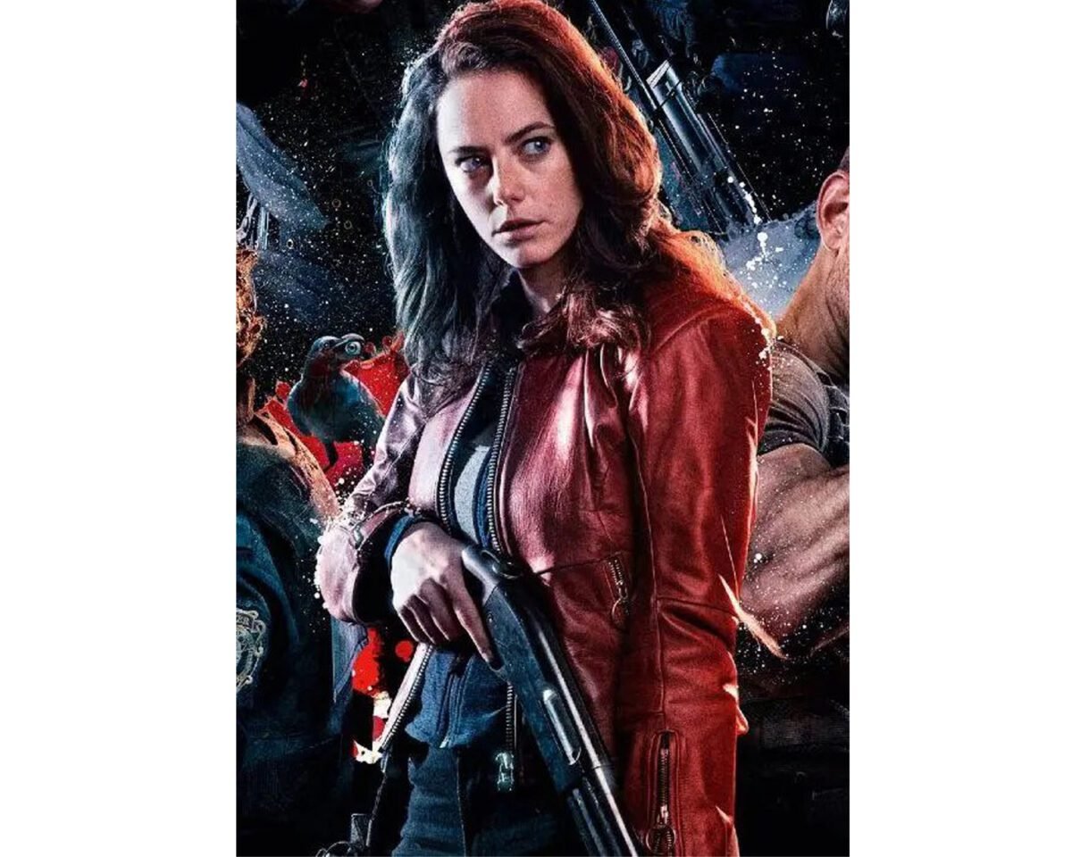 Kaya scodelario resident evil welcome to raccoon city leather jacket 4 scaled