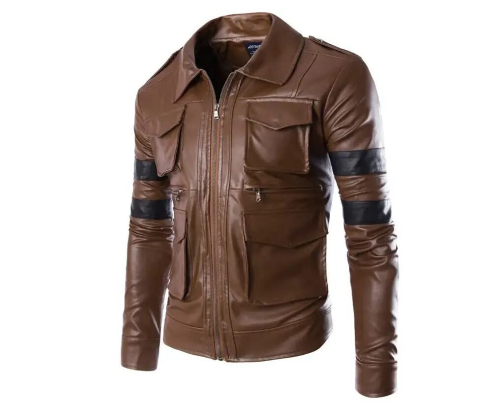 Resident Evil 6 Leon Kennedy Brown Leather Jacket