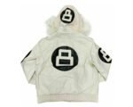 8 Ball White Leather Bomber Jacket