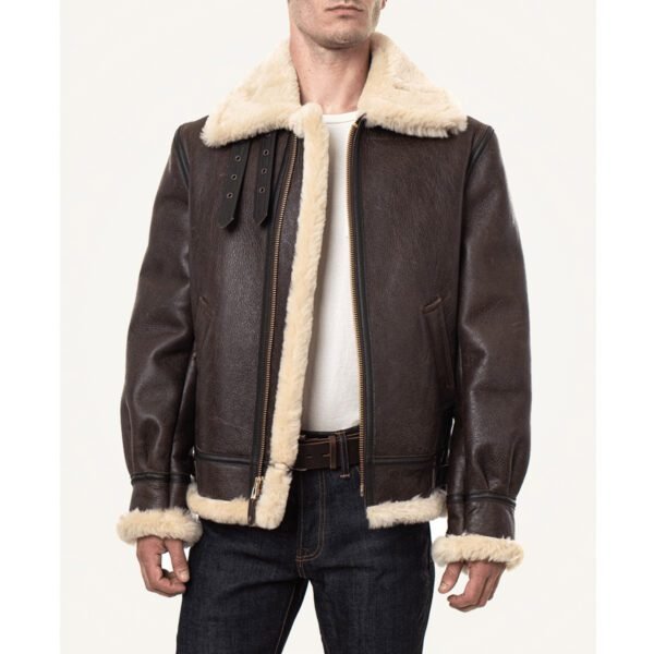 Men’s Classic Brown B3 Bomber Shearling Jacket