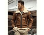 Men’s Shearling B3 Bomber Flight Aviator Leather Jacket