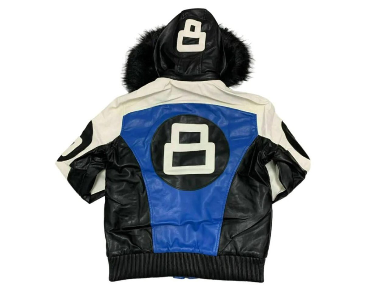 Robert phillipe blue 8 ball jacket with fur hood